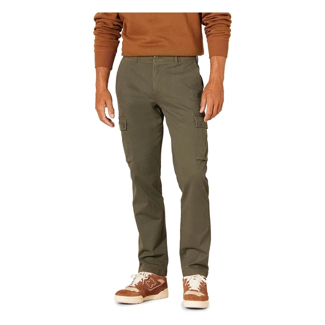 Amazon Essentials Mens Slimfit Stretch Cargo Trousers - Big  Tall - Olive - 32