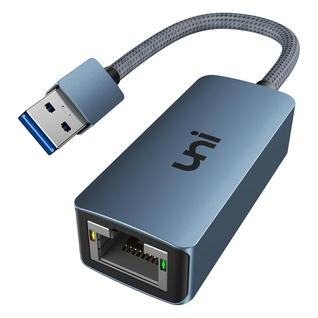 Uni USB Ethernet Adapter 1Gbps Aluminum USB 3.0 to RJ45 Gigabit LAN - Macbook Pro 2022 Surface Pro Windows 11 XP Vista Mac Linux