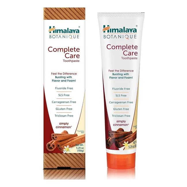 Himalaya Botanique Simply Cinnamon Toothpaste 150g | Neem & Pomegranate | Brighter Teeth & Fresh Breath