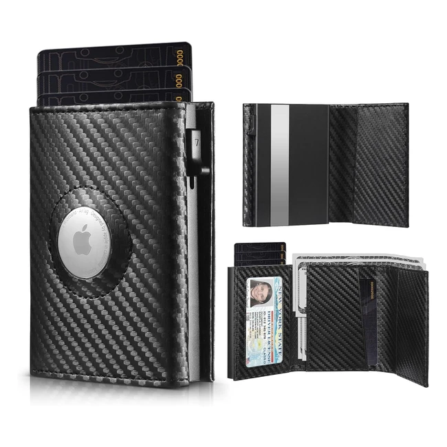 Cartera Domiphie Airtag Hombre RFID 12 Tarjetas - Interruptor Magntico y Despl