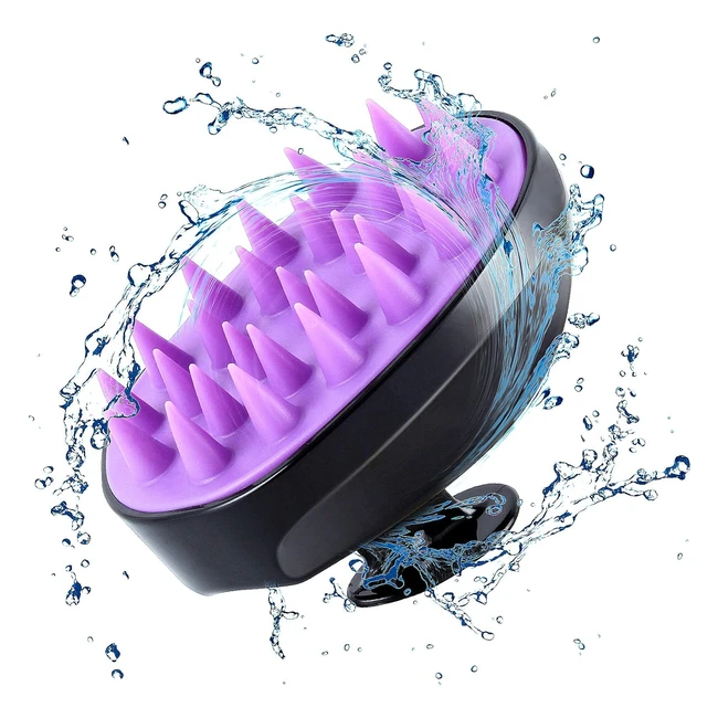 Scalp Massager Shampoo Brush Soft Silicone - Hair Growth - Anti Dandruff - Black