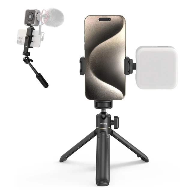 Kit Vlogging pour iPhone SmallRig VK30 - Tripod, Phone Mount, Lumière LED - Idéal pour Youtube et TikTok - 4367