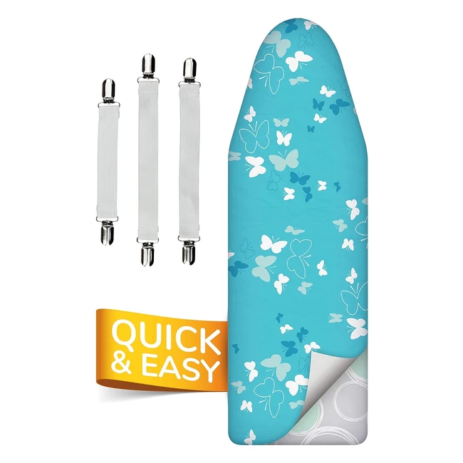 Housse Table à Repasser SmartGentle XXXL 150x50 cm Aluminium Réfléchissant 3 Clips Fixation