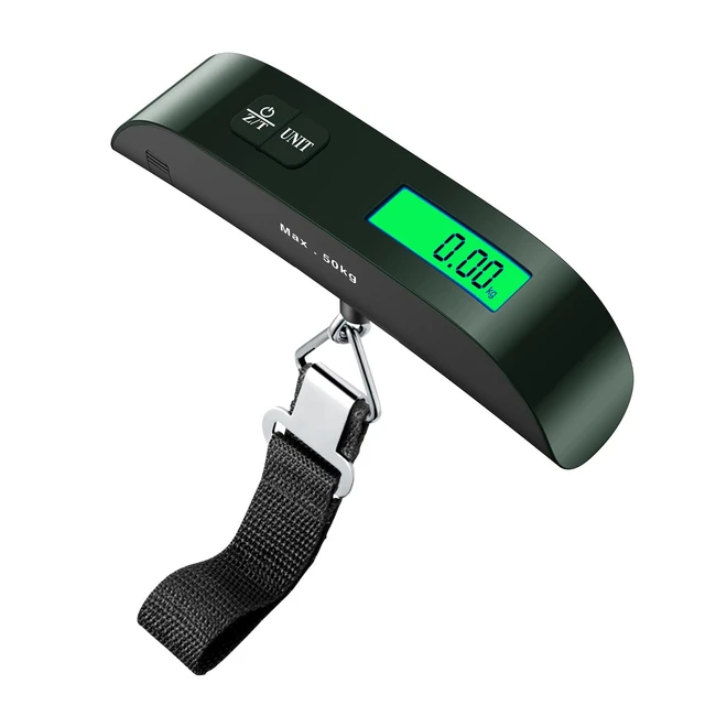 PJP Electronics Travel Luggage Scale - Digital Weighing Scales 50kg Capacity Green
