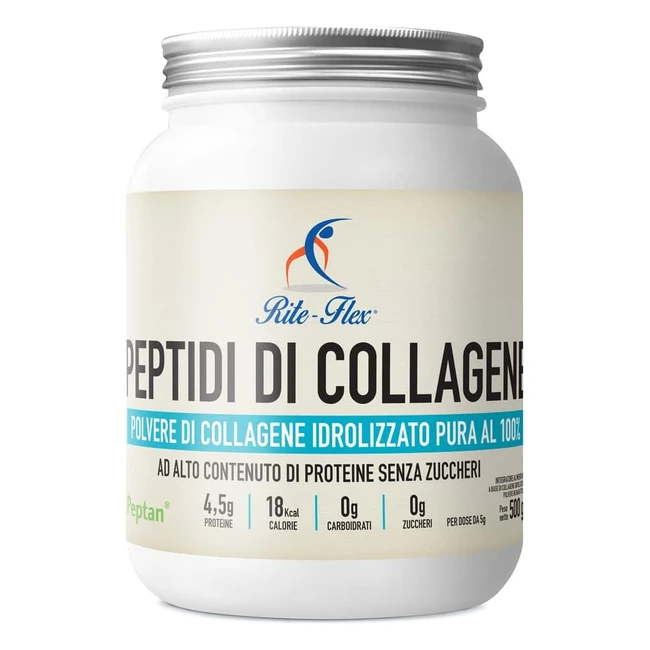 Riteflex Peptidi di Collagene 500g - Peptan Polvere Idrolizzata 5g