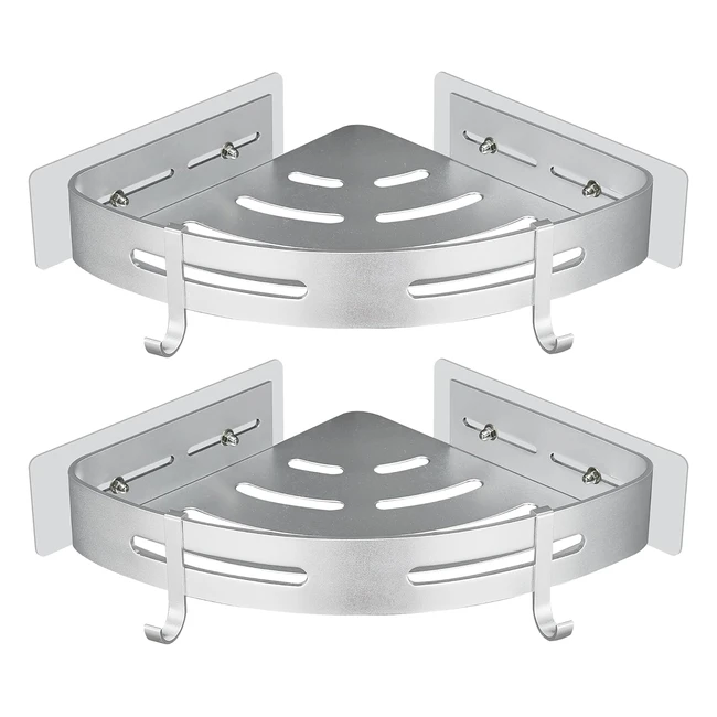 Geruike Shower Corner Shelves No Drilling Adhesive Bathroom Shelf Caddy Wall Mou