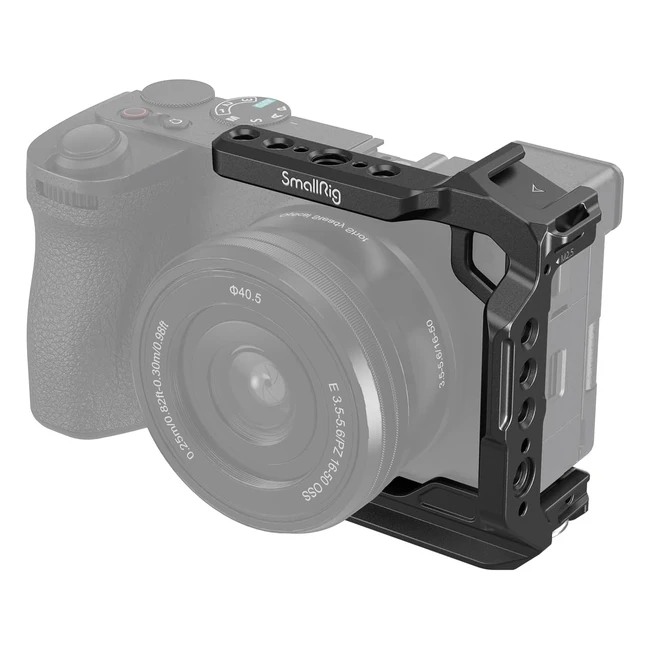 SmallRig DemiCage pour Sony Alpha 6700-6600-6500-6400 | Cage vidéo avec Cold Shoe, trous filetés 1/4-20 et 3/8-16, plaque de dégagement rapide intégrée pour Arca 4337