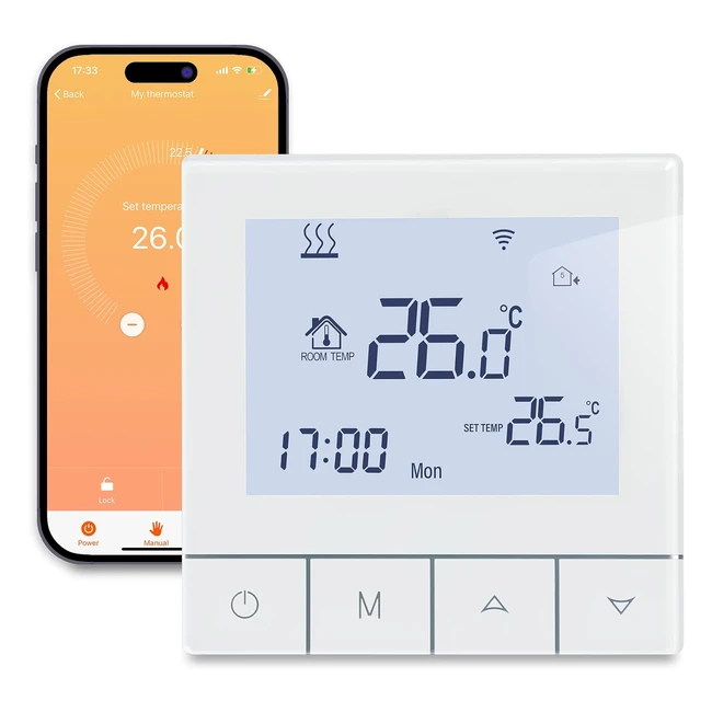 Termostato Beok Gas Natural Programable Wifi Alexa Google - Confort y Ahorro Ene