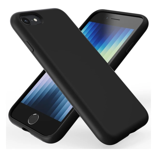 Taxxoe Liquid Silicone Case for iPhone SE 2020/2022 - SoftTouch, Shockproof, Dustproof, Antiskid - Black