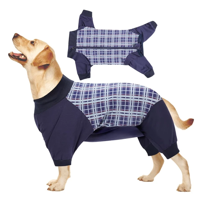 Heywean Dog Recovery Suit Long Sleeve Bodysuit - Zip Design, Wound Protector, Stylish & Comfortable