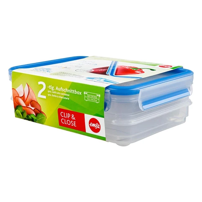Contenitore per affettati EMSA Clip Close, rettangolare, 2x0.6L
