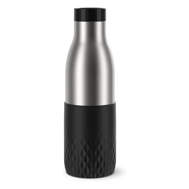 Bottiglia Emsa Bludrop Sleeve N311100 0.5L 100% Ermetica Quickpress Nero
