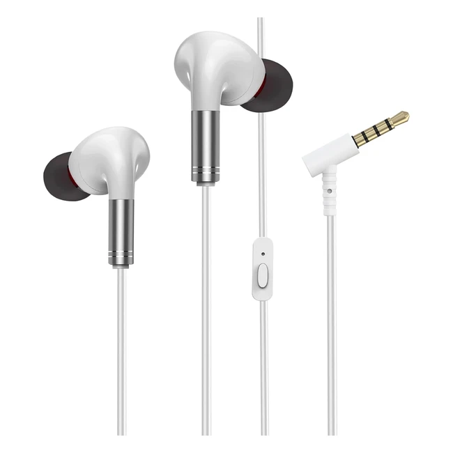 Ecouteurs filaires ZXQ A2 avec microphone - Basses profondes - Résistance à la transpiration - Fiche 3.5mm - White