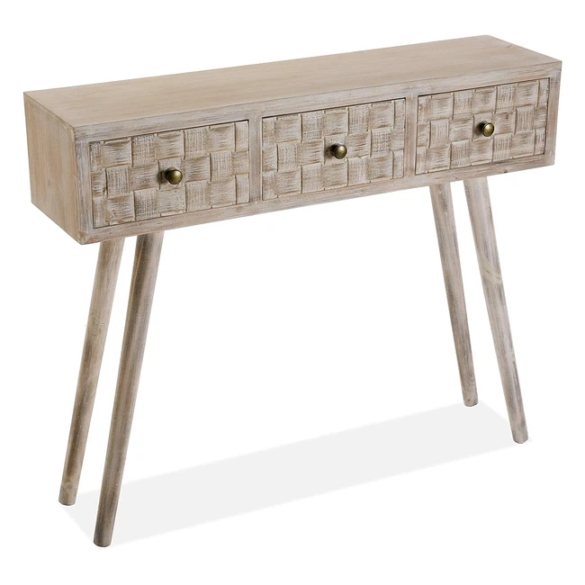 Consolle Ingresso Versa Anish con 3 Cassetti 815x25x97 cm Legno Marrone Grigio