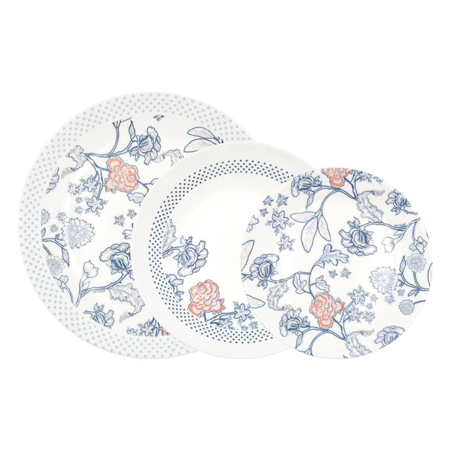 Vajilla Arcopal Thelma Azul 12 Piezas - Resistente y Decorada