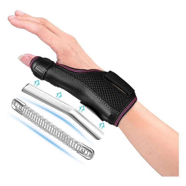 Fasola Reversible Thumb Brace Thumb Spica Splint for Right Left Hand with Metal Splint - Carpal Tunnel Arthritis Tendonitis