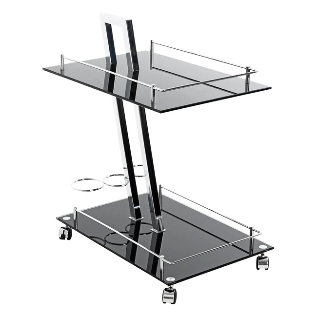Carrello Servizio Haku Metallo Cromonero L 40 x P 60 x A 72 cm