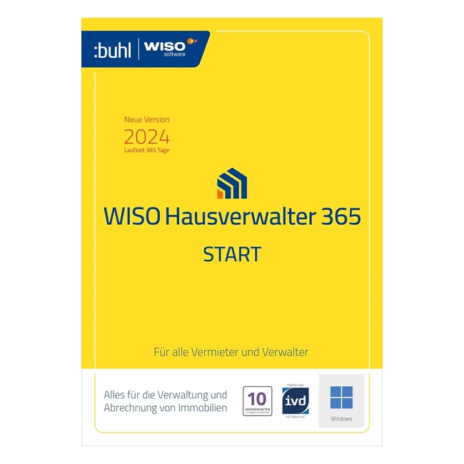 WISO Hausverwalter 365 Start - Modernes Mietermanagement - Bis zu 10 Wohnungen - Aktuelle Version 2024