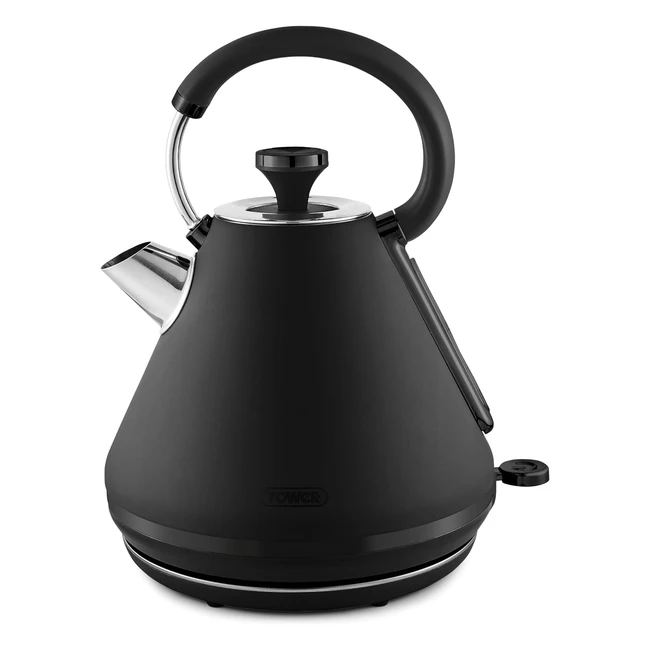 Tower T10079BLK Sera Pyramid Kettle 1.7L 3kW Black - Rapid Boil Technology & Large Capacity