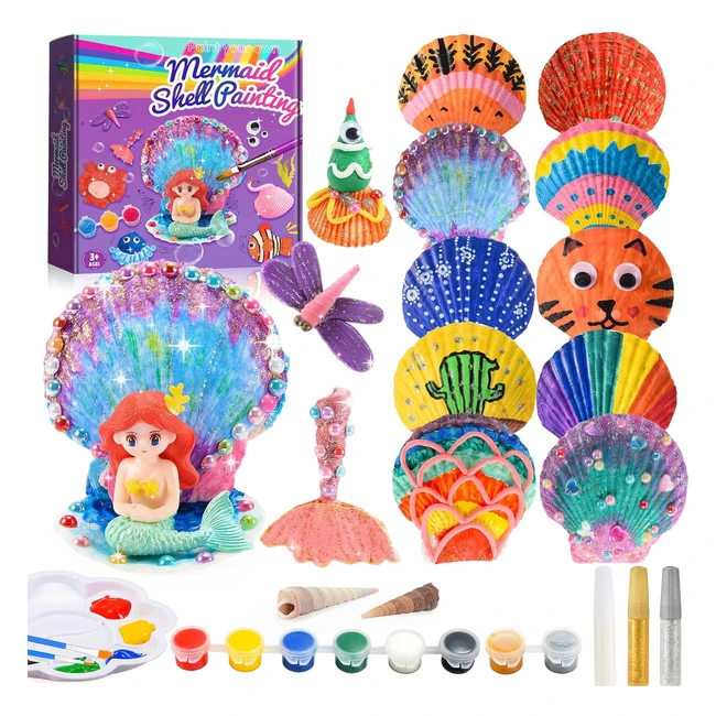 Mermaid Art and Craft Kit for Kids - 412 Year Old Girls - Clay Painting Set