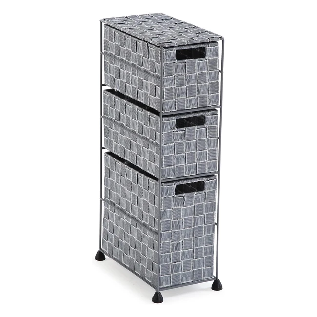 Mobile ausiliario per il bagno Nilo con 3 ceste - Dimensioni 57x155x28 cm - Plas