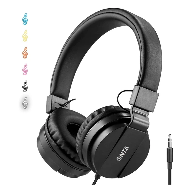 Foldable Lightweight Headphone On-Ear Audio Adjustable - Onta Gorsun MP34 Black