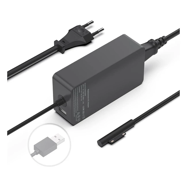 Caricatore Alimentatore Surface Pro Microsoft 65W 44W USB - Nuovo Modello