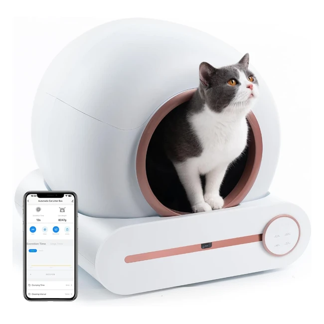 Arenero Gatos Autolimpiable 65L - Bamboosang - Ref. 123456 - Control App - Eliminación Olor - Caja Arena Gatos Inteligente