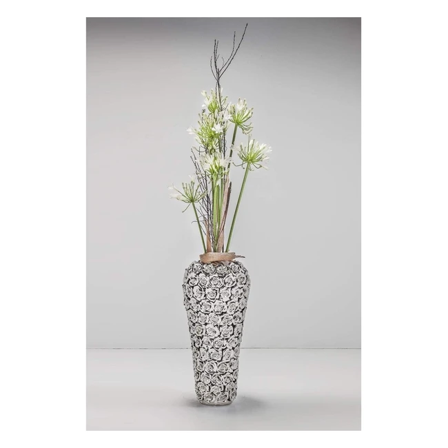 Vase Rose Multi Argent Kare Design 45x22x22cm - Fait Main