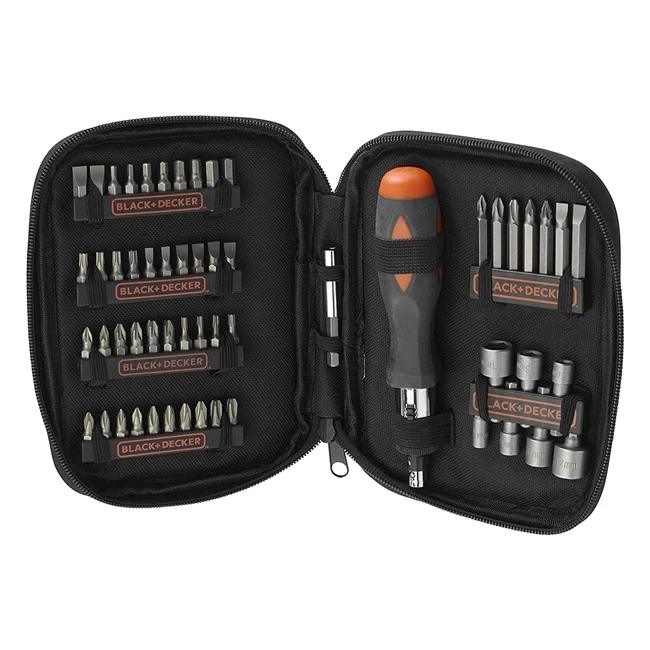 Coffret Tournevis Black Decker A7104XJ avec Ratchet et Accessoires