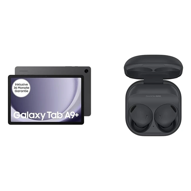 Samsung Galaxy Tab A9 5G Androidtablet 64 GB - Großes Display - 3D-Sound - Simlockfrei - Graphite - inkl. 3 Jahre Herstellergarantie - Buds 2 Pro Gray
