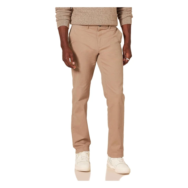 Pantalones Chinos Elásticos Amazon Essentials Hombre - Ref. 38W 34L Marrón Caqui Oscuro