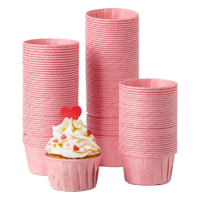 Katbite Pirottini di Carta per Muffin 150pz Rosa USA e Getta