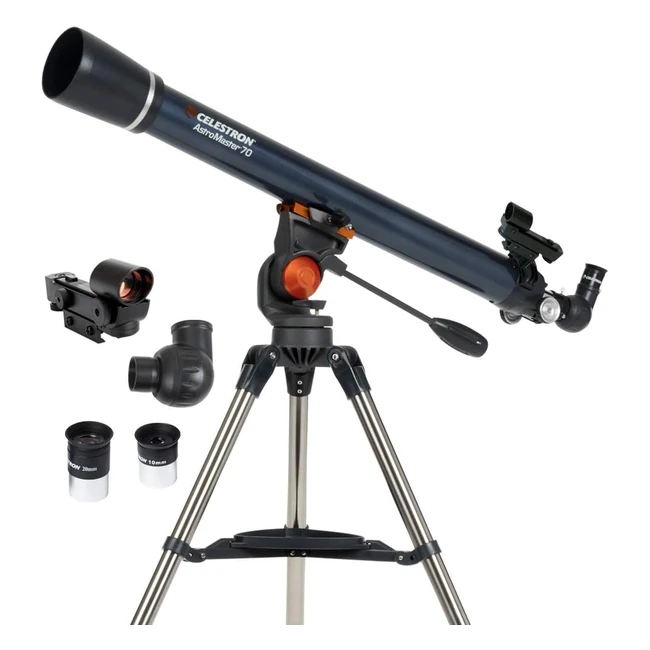 Celestron 21061 AstroMaster 70AZ Refractor Telescope - Dark Blue - Fully Coated 