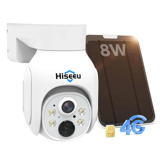 hiseeu 3g4g lte security camera solar powered outdoor 4g camera 360 solar ptz ip66 waterproof