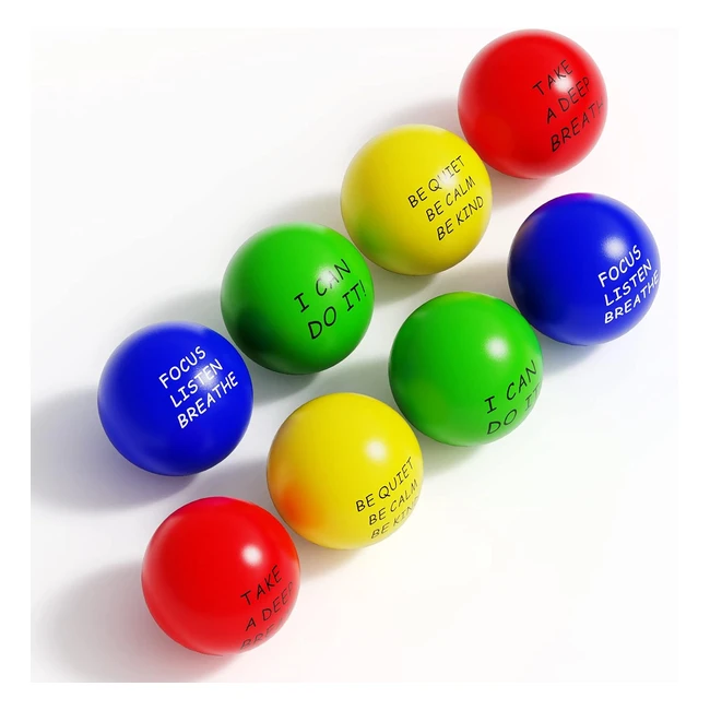 Almah Stress Balls 8 Pack - Relief Anxiety Fidget Tension Manage Anger