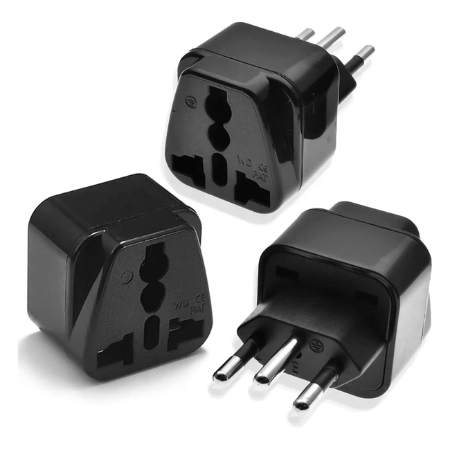 3Pack UK to Switzerland Plug Adapters - Swiss Travel Adapter - Type J - International Universal - Omivine
