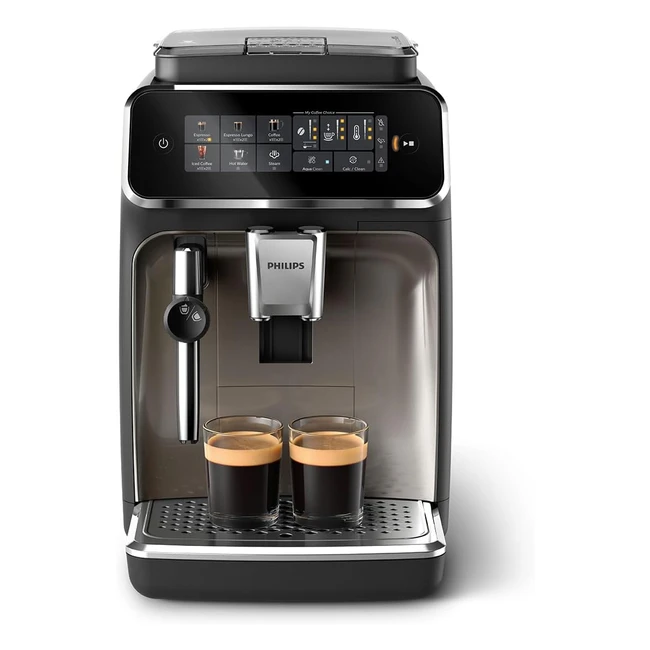Philips Machine Expresso Automatique Série 33005 - Boissons Mousseur Lait - SilentBrew Broyeur 100% Céramique - Filtre AquaClean Noir Chrome EP332690