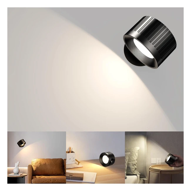 Rolgno LED Wall Lights Rechargeable Magnetic Reading Lamp with Remote Touch Cont