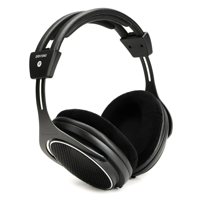 Shure SRH1840 Over-Ear High-End Kopfhörer - Natürlicher Klang, Austauschbares Kabel, Velour-Polsterung, Mattschwarz