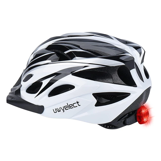 UWYELECT Adult Bike Helmet with LED Light - Lightweight Integrally Sport Mountai