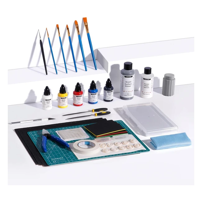 Kit de peinture impression 3D AnyCubic - Acryliques base d'eau - Noir/Bleu/Rouge/Jaune/Blanc - Outils de coupe, meulage, coloriage et nettoyage
