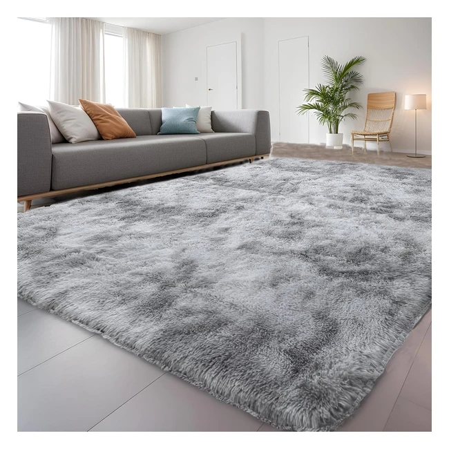 Tappeto Morbido a Pelo Lungo Moderno Grigio Chiaro 80x160 cm - Lekeplus