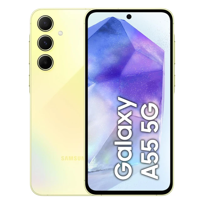 Samsung Galaxy A55 5G Smartphone - 256GB 8GB RAM - 2 Tage Akkulaufzeit - 50MP Kamera - Awesome Lemon - 25 Jahre Herstellergarantie