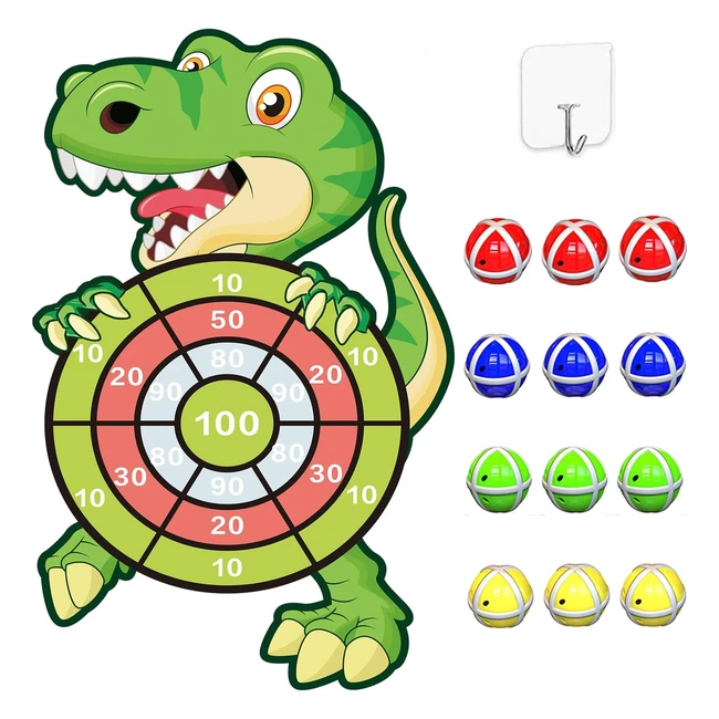 30 Dinosaur Toys Dart Board Game for Boys - JKGifts - Age 4-10 - Interactive Fam