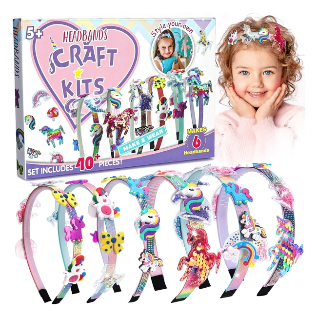 Unicorn Gifts for Girls Craft Kits for Kids 512 - Hair Accessories Making Set