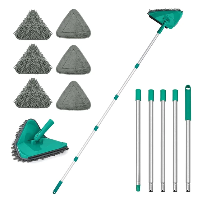 jehonn 200cm Wall Cleaning Mop with Long Handle 3in1 Ceiling Cleaner Tool Duster - Green