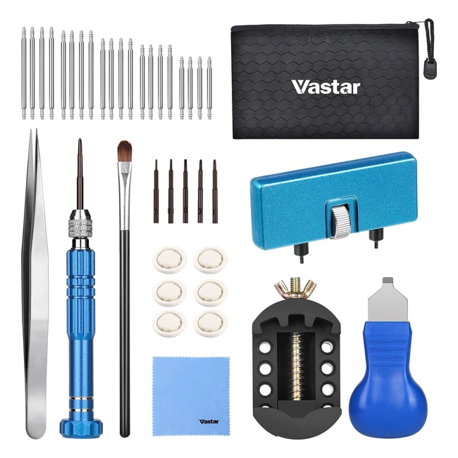 Vastar Watch Repair Tool Kit - 5in1 Screwdriver Watch Holder 20pcs Spring Bars