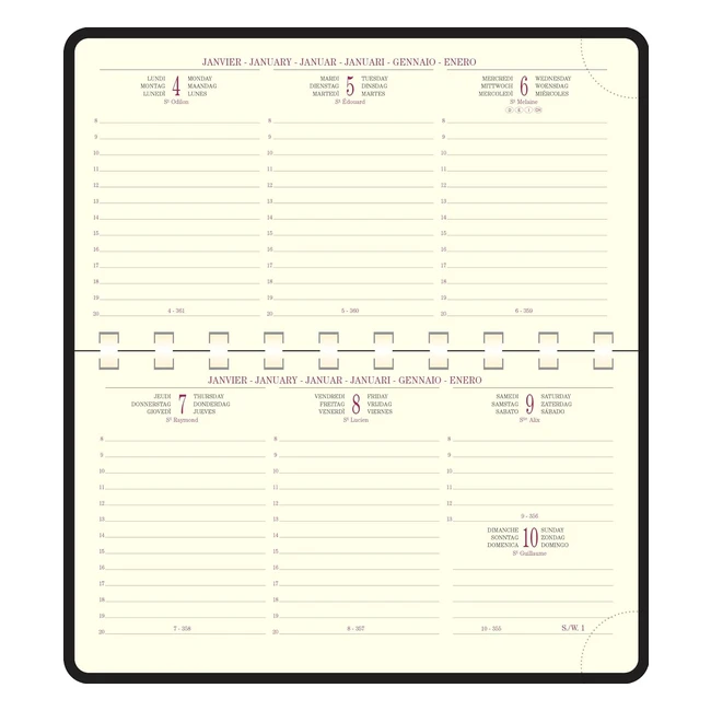 Agenda de poche Exacompta 164822E Temporel 16S Spiral 9x16 cm - Semainier 2024