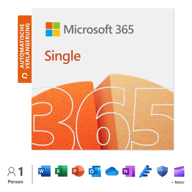 Microsoft 365 Single 12 Monate 1 Nutzer Word Excel PowerPoint 1TB OneDrive Cloud